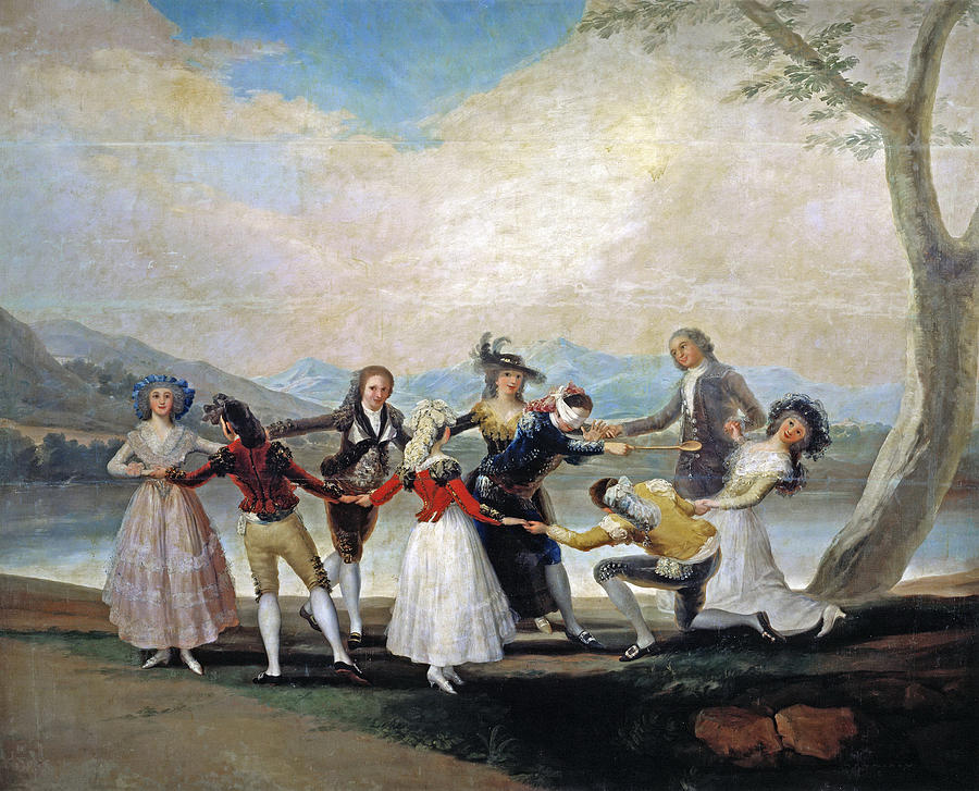 Blind mans bluff Painting by Francisco Goya