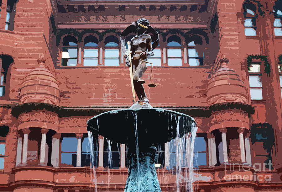 Blind Naked Justice Statue Bexar County Courthouse San Antonio Texas Cutout Digital Art Digital Art by Shawn OBrien