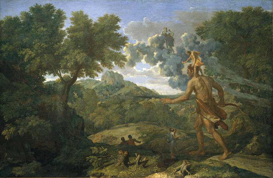 Nicolas Poussin Painting - Blind Orion Searching for the Rising Sun by Nicolas Poussin