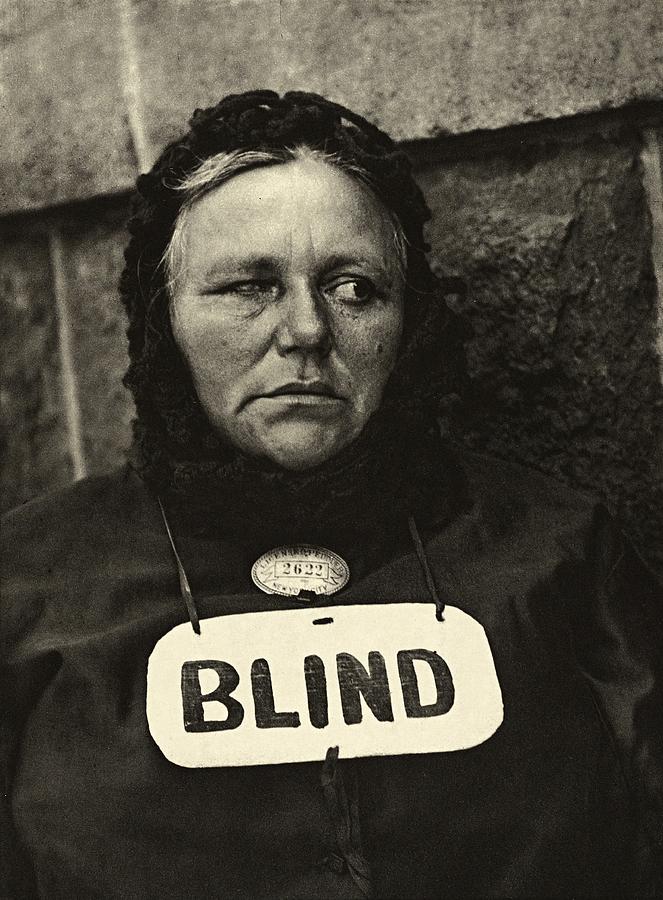 Vintage Photograph - Blind Woman by Vincent Monozlay