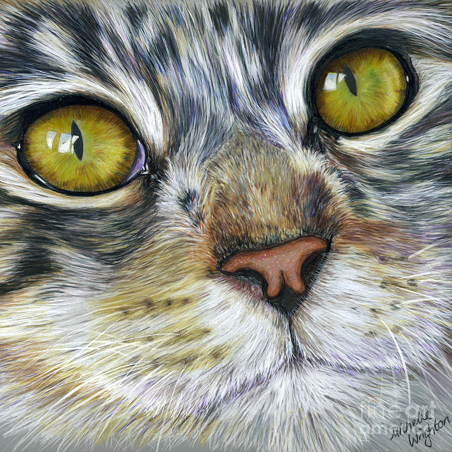 Cat Painting - Stunning Cat Painting by Michelle Wrighton