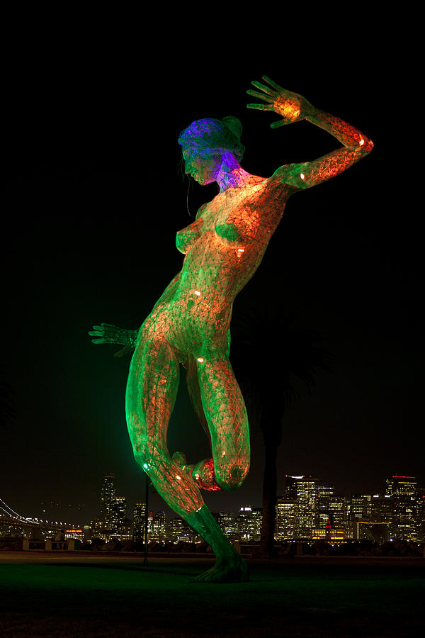 San Francisco Photograph - Bliss Dance in Green and Orange by Her Arts Desire