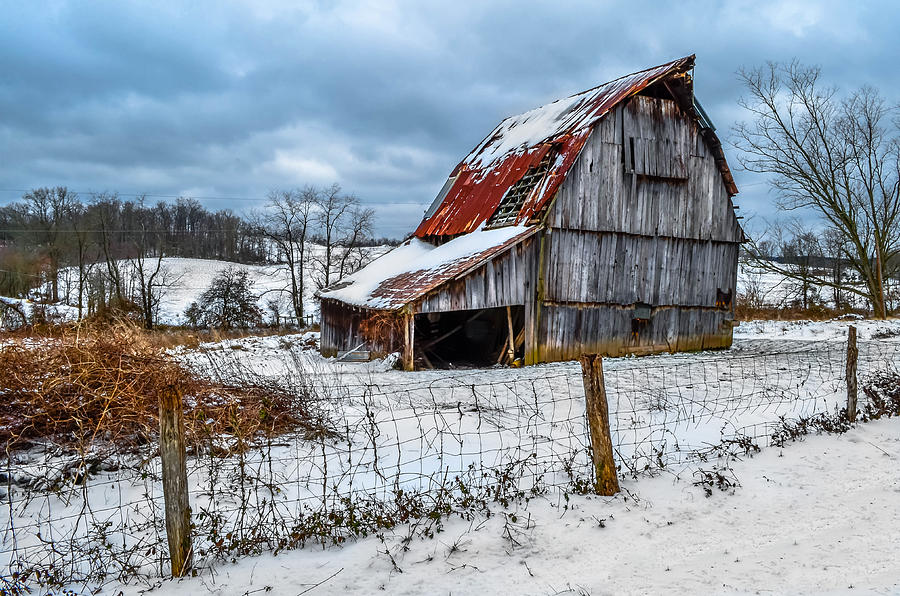 Blizzard Barn Photograph by Brian Stevens