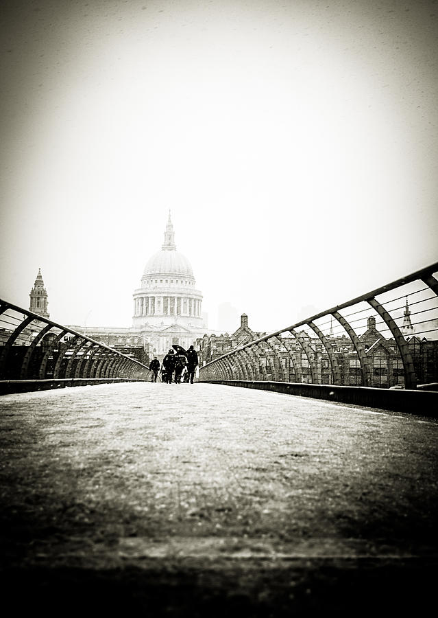 Blizzard by St Pauls Photograph by Lenny Carter