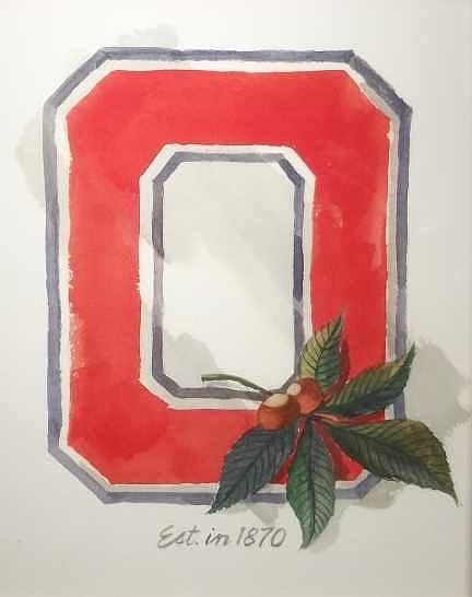 Ohio State University Painting - Block O by Bill Dinkins Ohio State University Painting - Block O by Bill Dinkins