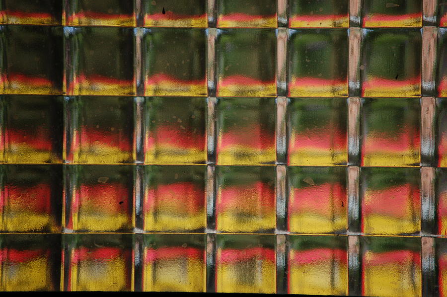 Block Pattern Stained Glass Photograph by Linda Brody