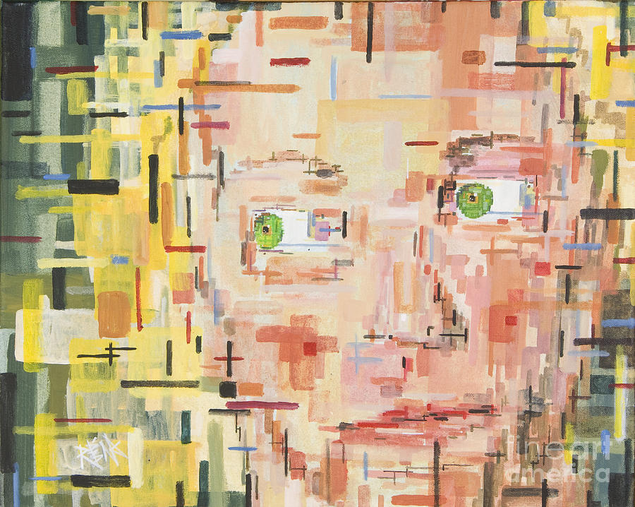 Block Portrait Painting by Mark Blome