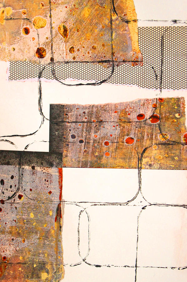 Abstract Mixed Media - Blocks Abstract Mixed Media Collage by Nancy Merkle