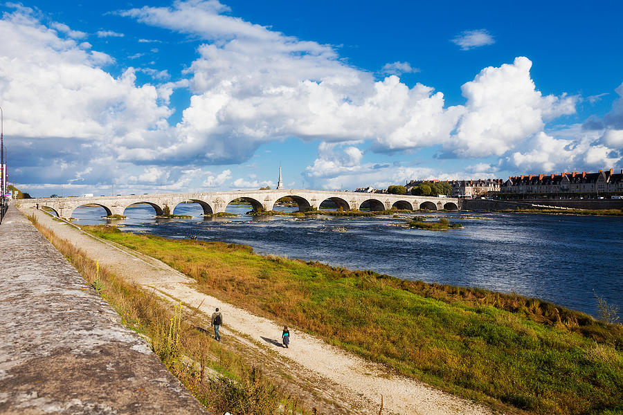 Blois Bridge Over Loire River Photograph