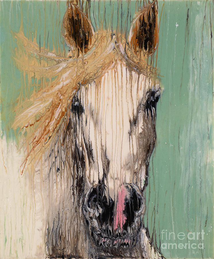Abstract Painting - Blonde Horse by Scott Lindner