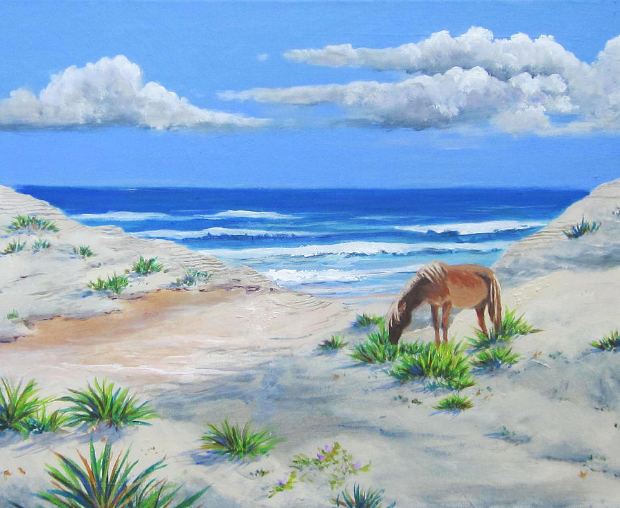Blonde On The Beach Painting by Anne Marie Brown