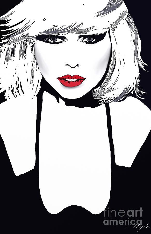 Blondie in Black and White Painting by Saundra Myles