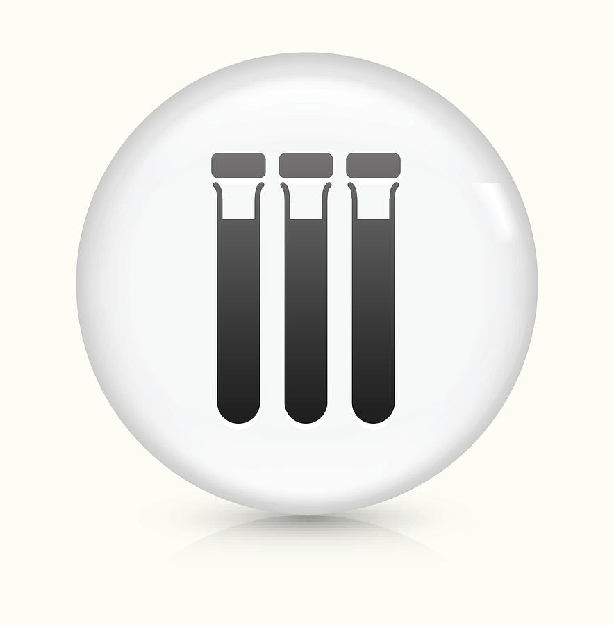 Blood Donation Tubes icon on white round vector button Drawing by Bubaone
