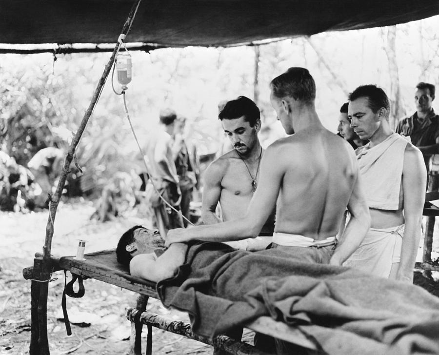 Bottle Photograph - Blood plasma transfusion, World War II by Science Photo Library