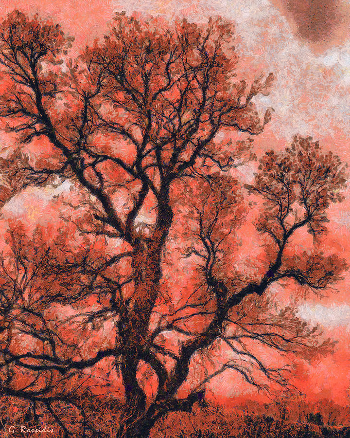 Blood tree Painting by George Rossidis