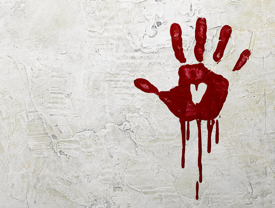 Bloody Hand Print On Wall Photograph by Jeffrey Coolidge
