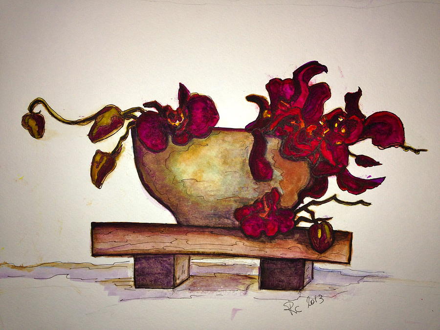 Bloody Orchids Painting by Rae Chichilnitsky