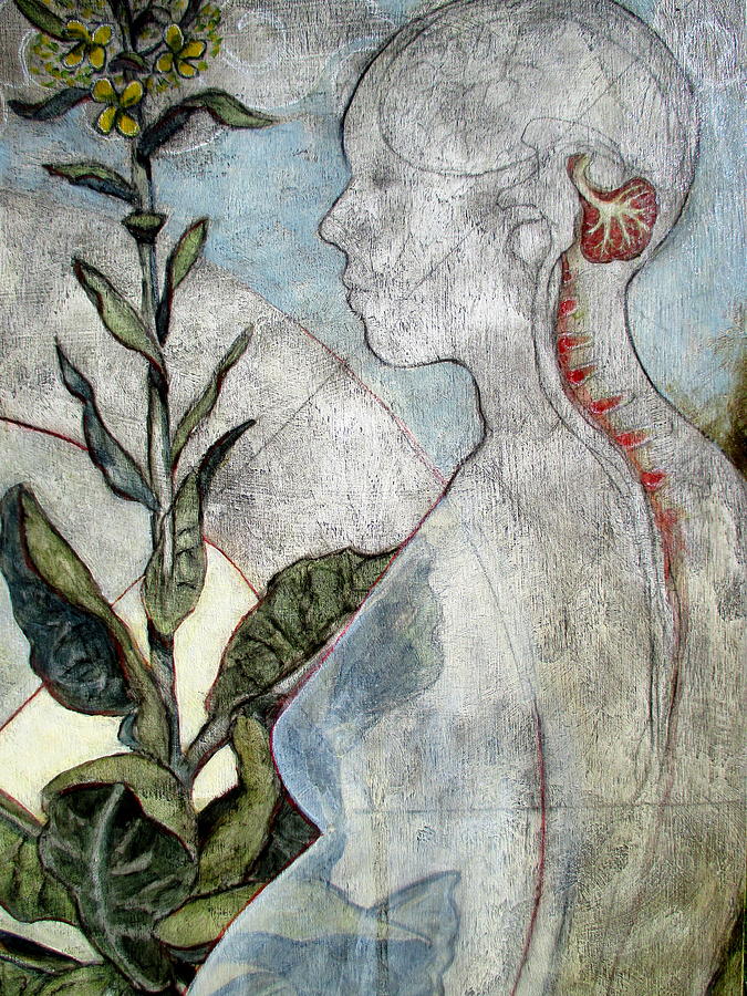 Anatomical Painting - Bloom detail by Claire Mack