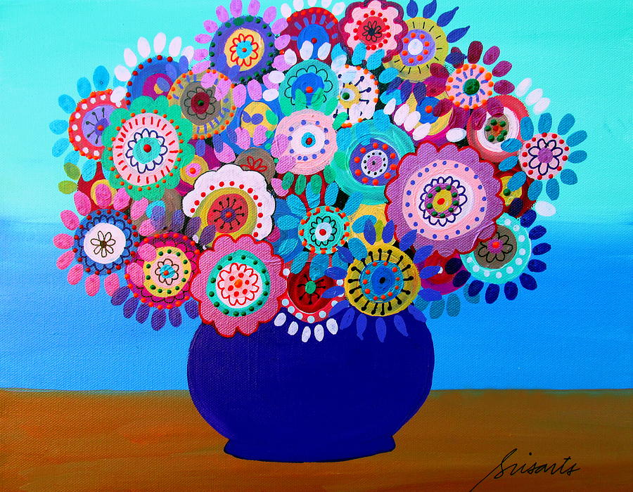 Blooming Florals 1 Painting by Pristine Cartera Turkus