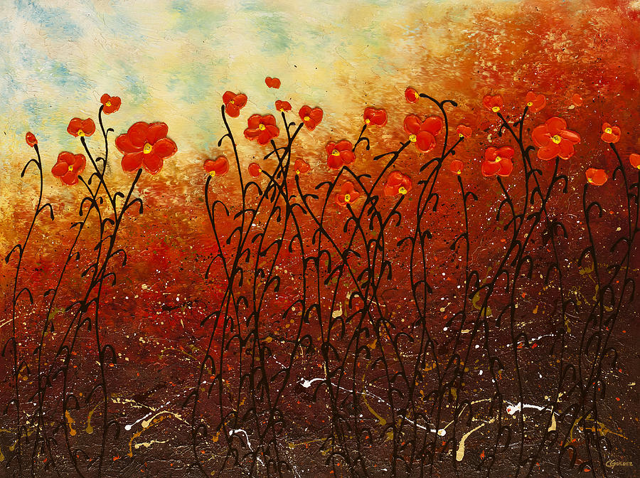Blooming Flowers Painting by Carmen Guedez