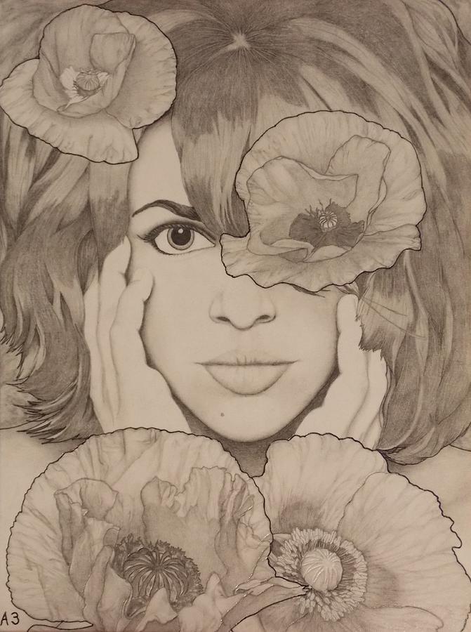 Blooming Girl Poppy Refined Drawing by Aaron ElAmin