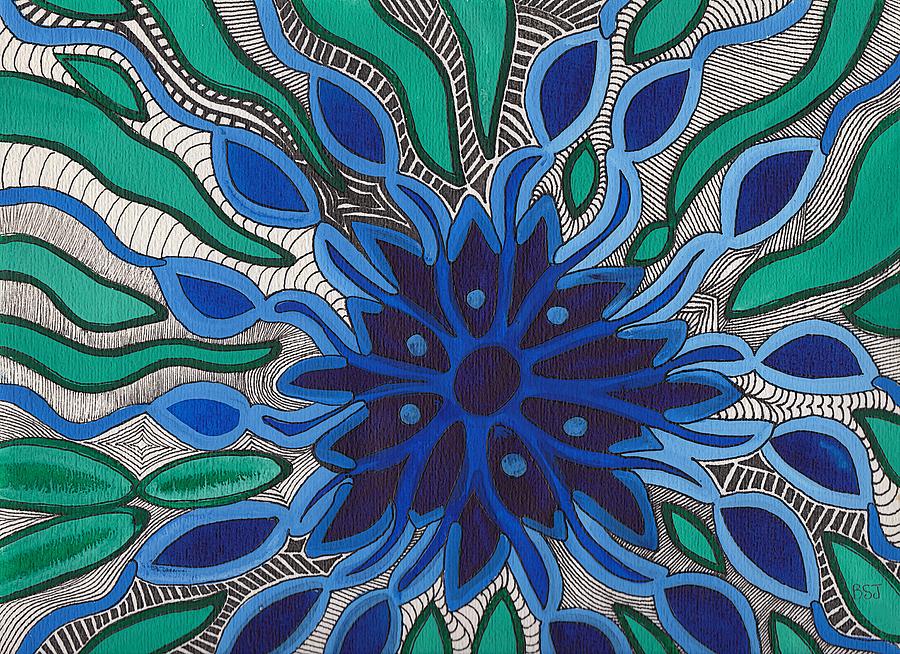 Blooming in Blue Painting by Barbara St Jean