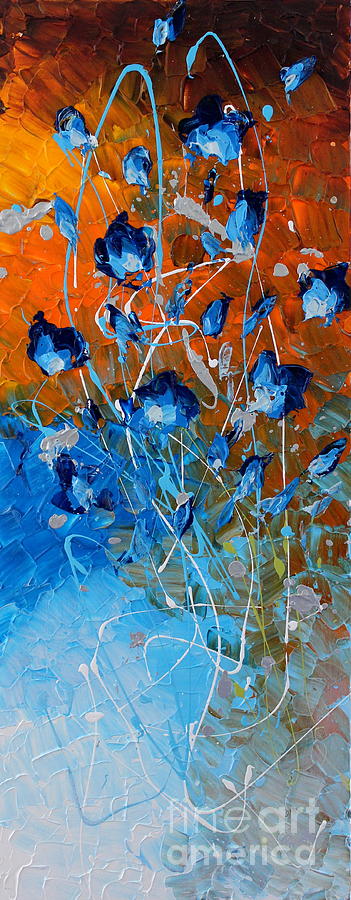 Blooming in Blue Painting by Preethi Mathialagan