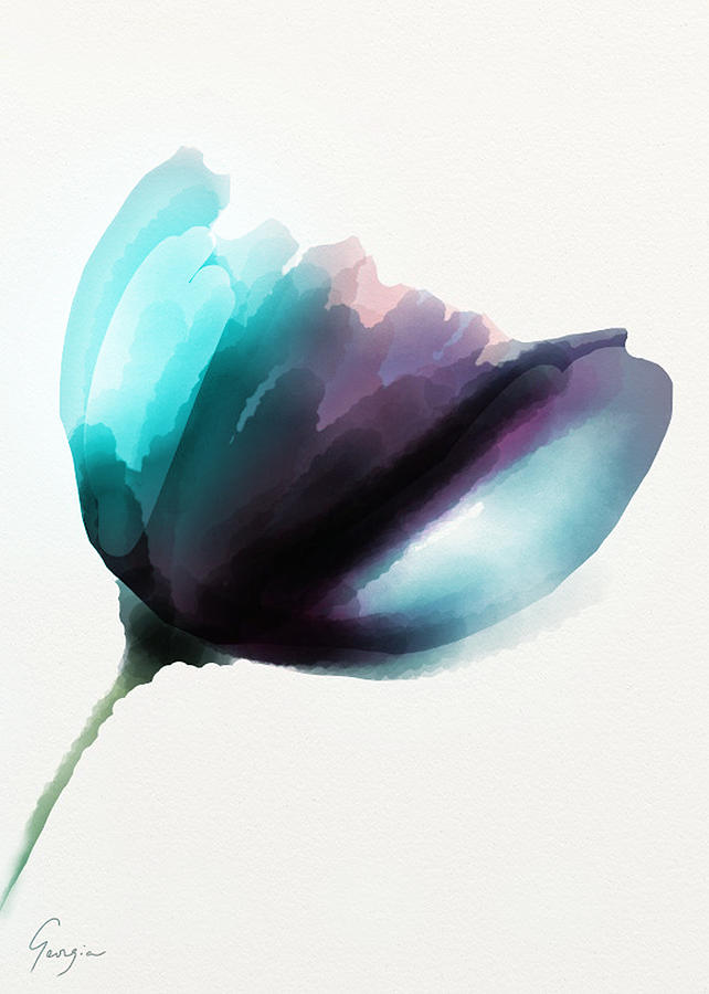 Blooming In Turquoise Digital Art by Georgia Pistolis