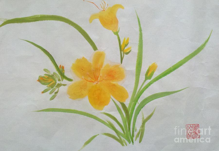 Blooming Lily Painting by Margaret Welsh Willowsilk