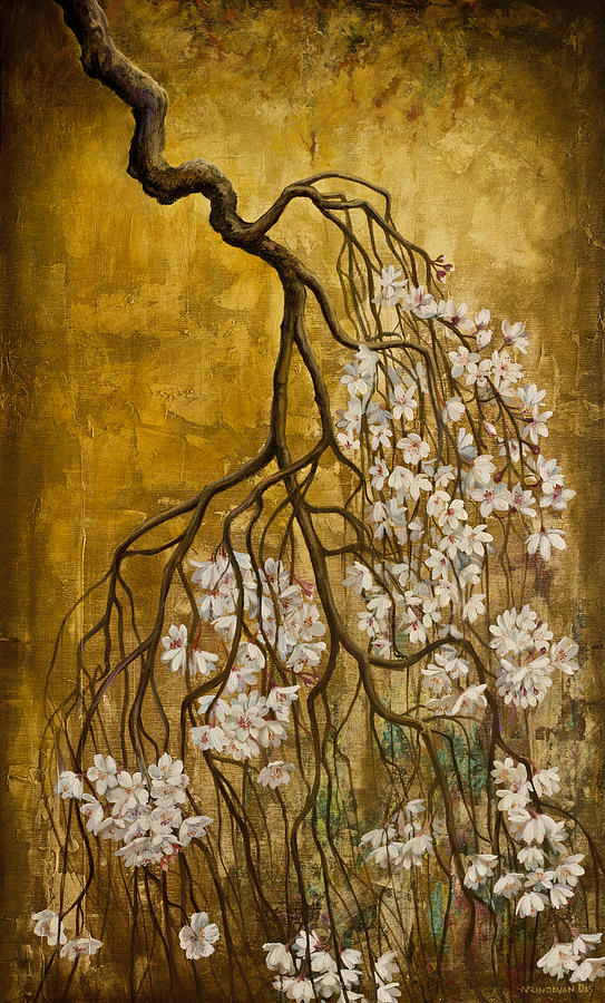 Blooming sakura Painting by Vrindavan Das