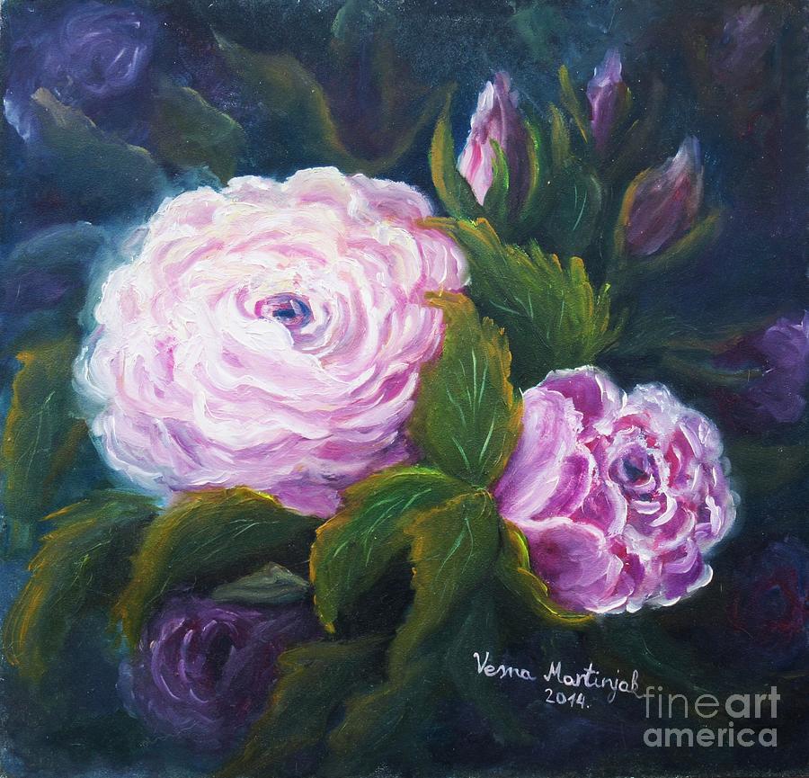 Blooming rose Painting by Vesna Martinjak