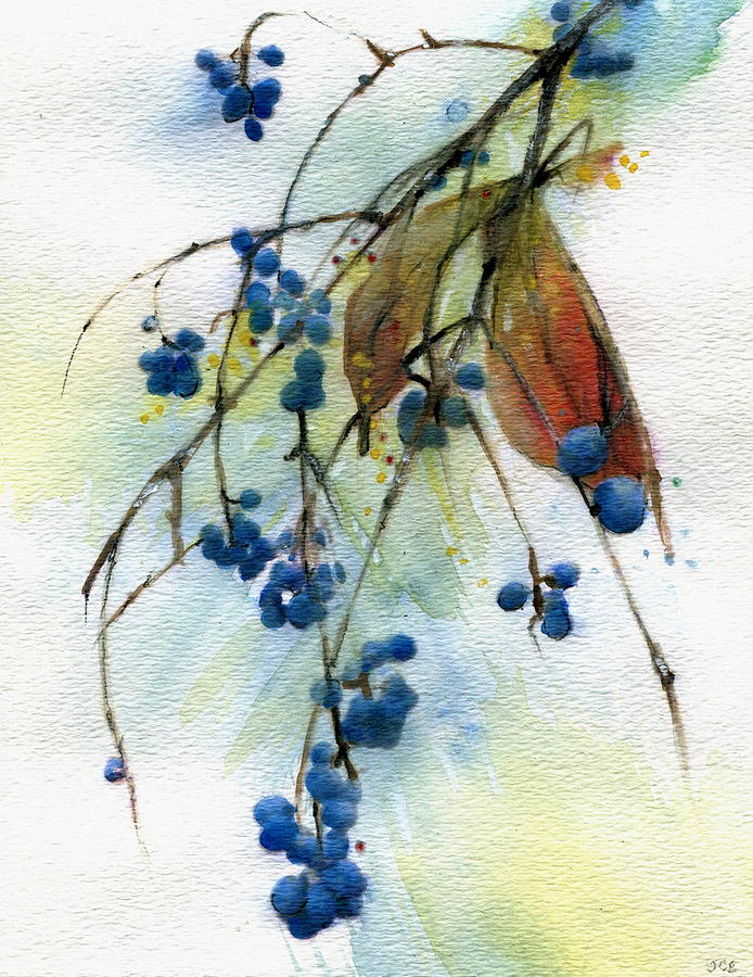 Bloomington Indiana Berries Painting by John Christopher Bradley