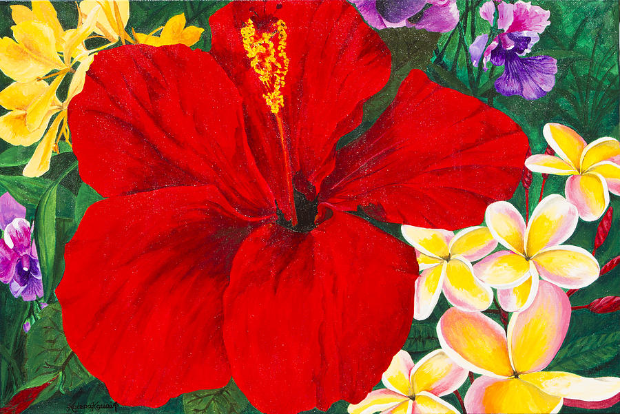 Blooms of Aloha Painting by Karen Glover - Fine Art America