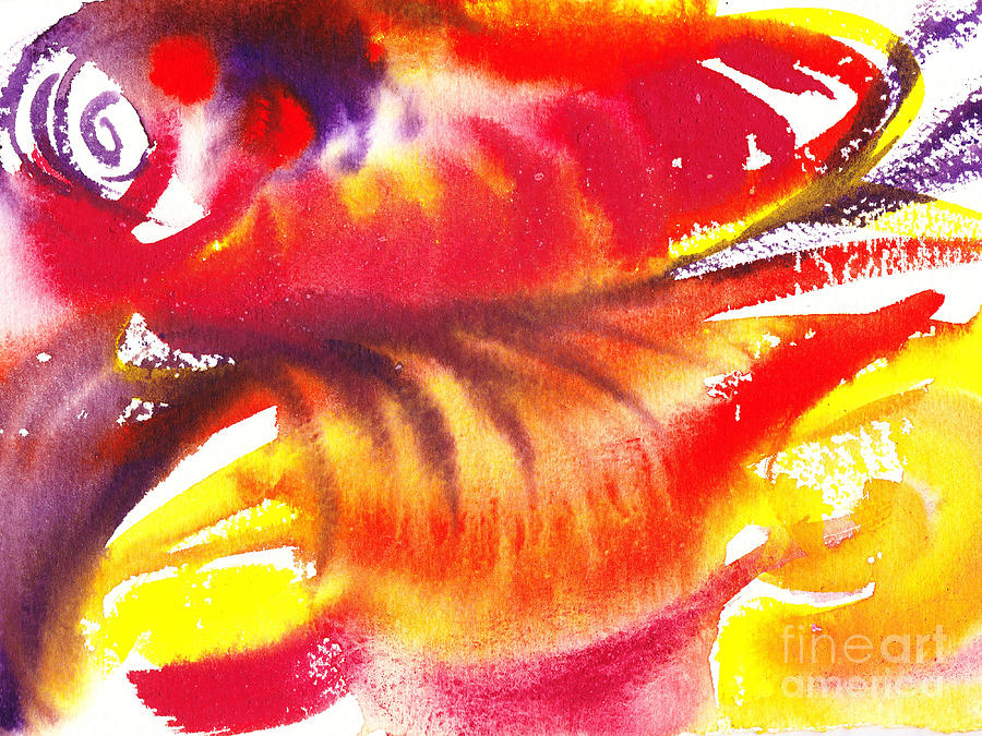 Blossoming Flames Abstract  Painting by Irina Sztukowski