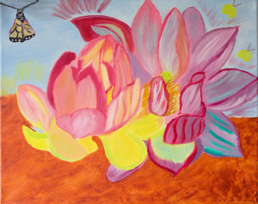 Lotus Flower Painting - Blossoming by Meryl Goudey
