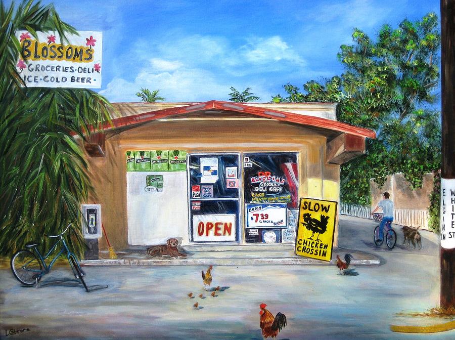 Blossoms Grocery Store Painting by Linda Cabrera