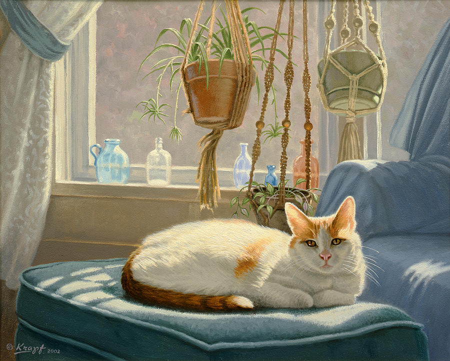 Cat Painting - Blossoms Place by Paul Krapf