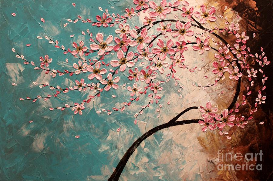 Abstract Painting - Blossoms by Tomoko Koyama