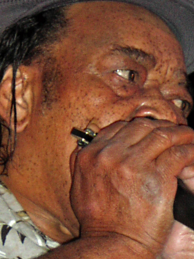 Music Photograph - Blowin his Blues Harp by Mike Martin