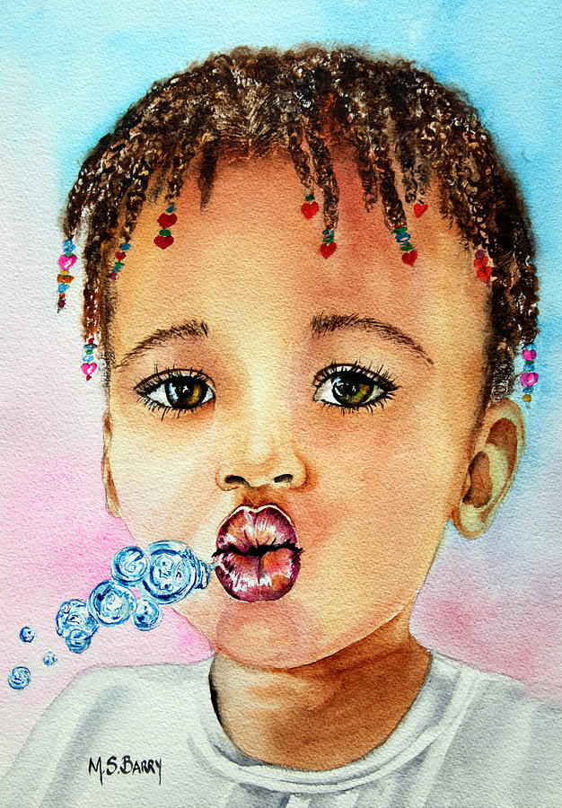 Blowing Bubbles Painting by Maria Barry