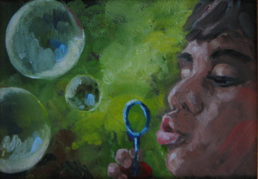 Blowing Bubbles Painting by Susan Richardson