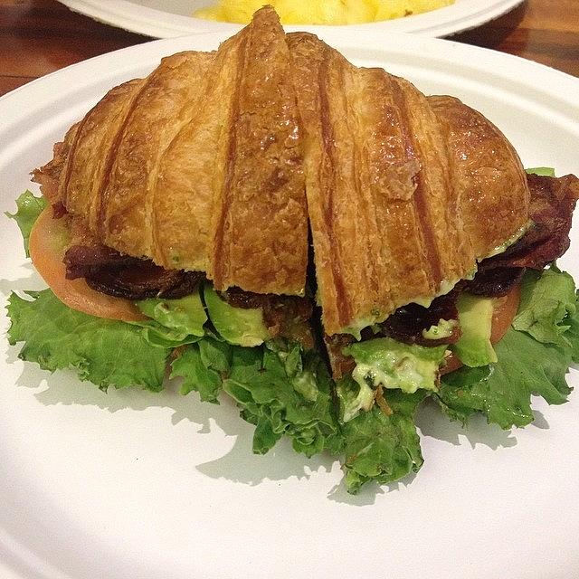 Pdx Photograph - Blt On A Croissant With Basil Aioli And by Jana Seitzer