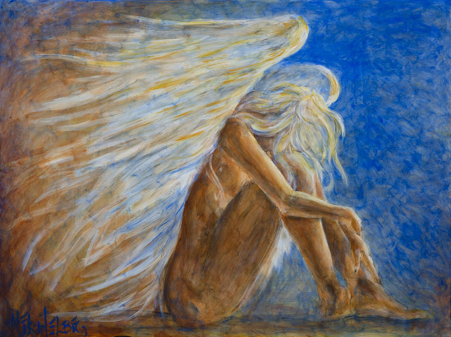 Blu Angel Painting by Nik Helbig