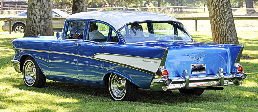 Blue 1957 Bel Air Chevy Photograph by AJ  Schibig