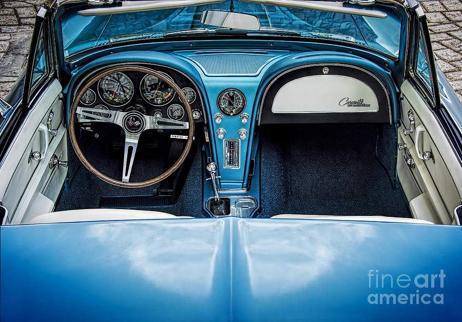 Blue 66 Sting Ray Interior Photograph by Ken Johnson