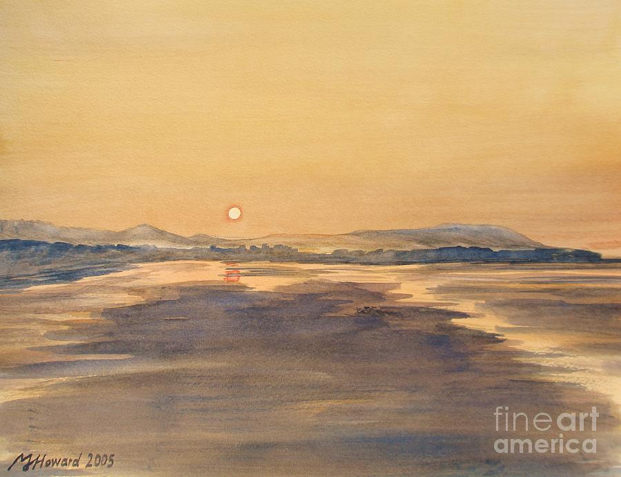 Blue Anchor Sunset Painting by Martin Howard