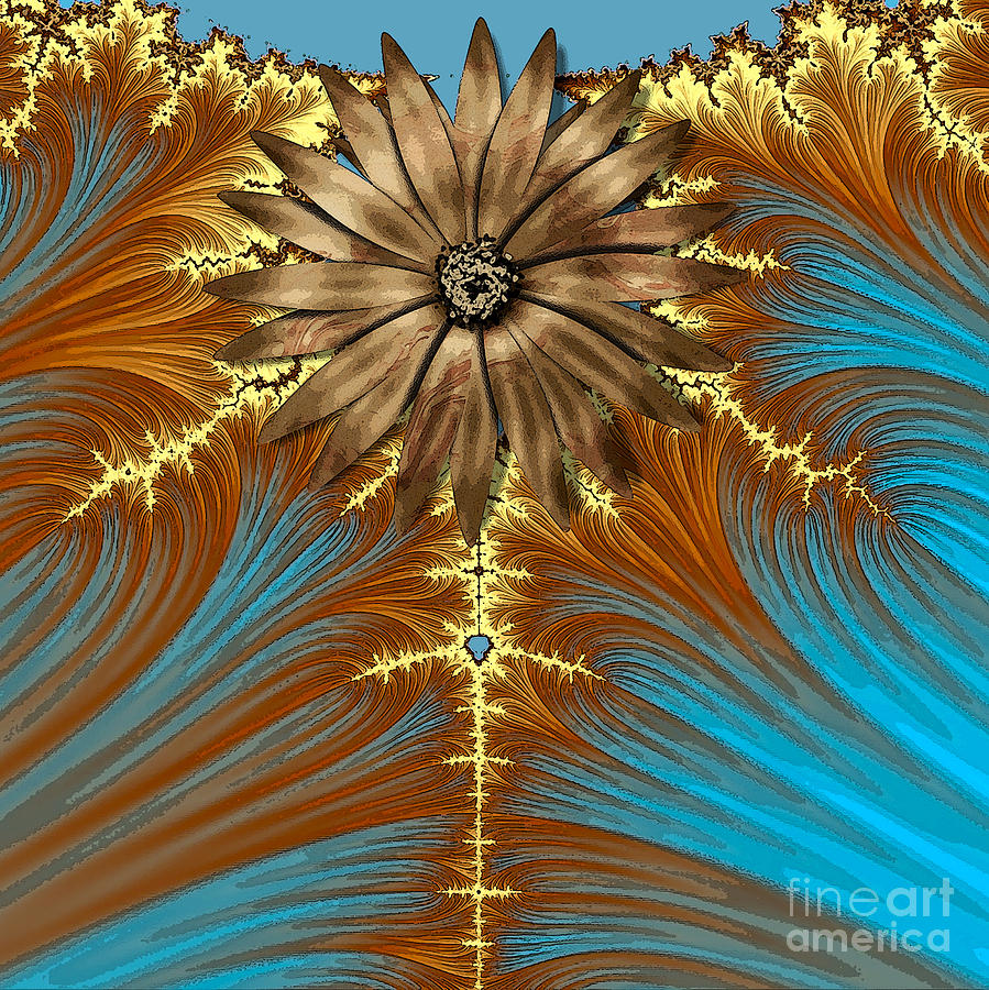 Blue and Brown Synergy Painting by Saundra Myles