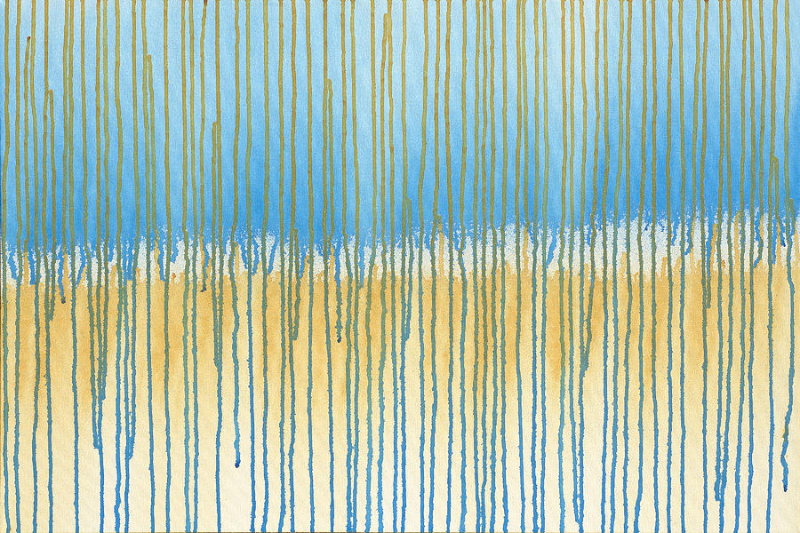 Blue and Gold Painting by Lynn Hansen