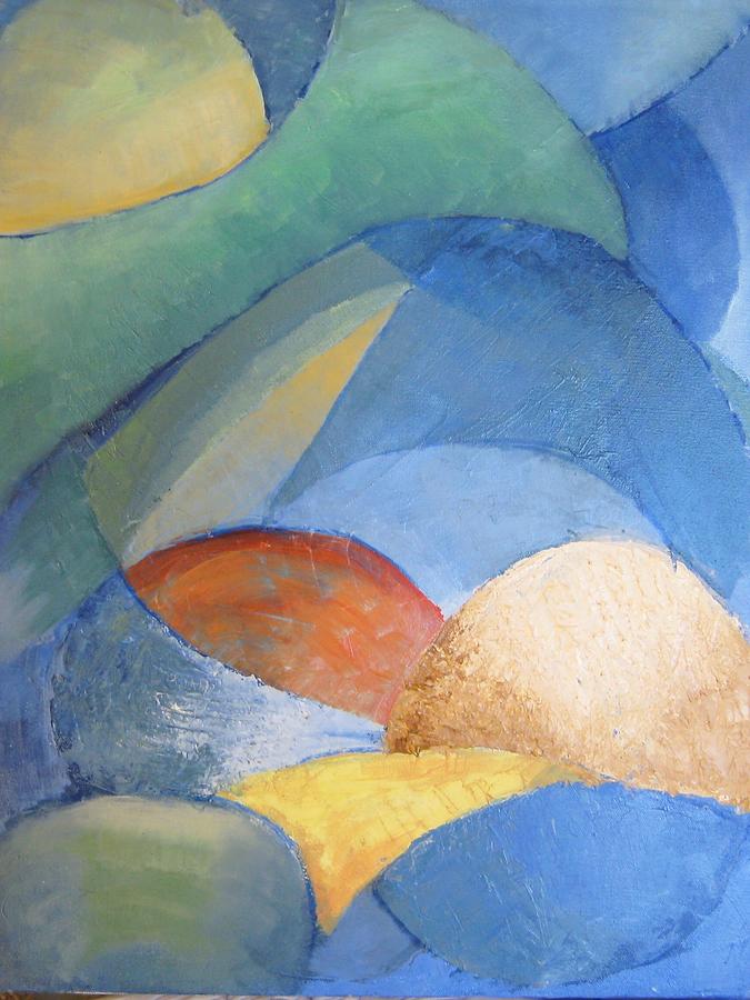 Blue and gold  Painting by Mabel Moyano
