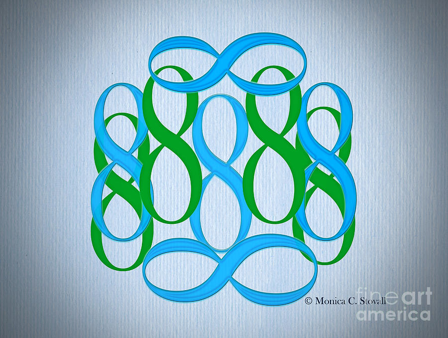 Blue and Green 8s Digital Art by Monica C Stovall